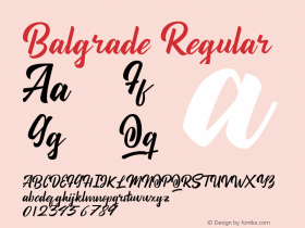 Balgrade Version 1.00;August 18, 2020;FontCreator 12.0.0.2545 32-bit Font Sample