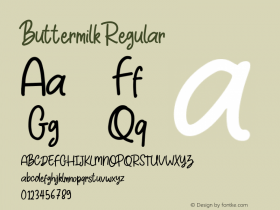 Buttermilk Regular Version 1.000 Font Sample