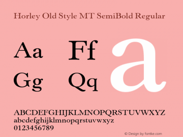 Horley Old Style MT SemiBold Regular Version 1.00图片样张