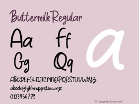 Buttermilk-Regular Version 1.000 Font Sample