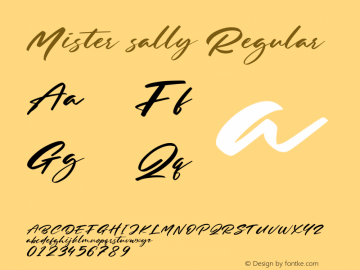 Mister sally Version 1.00;August 18, 2020;FontCreator 12.0.0.2552 64-bit Font Sample