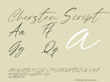 Cherston Script Version 1.000;PS 001.000;hotconv 1.0.88;makeotf.lib2.5.64775图片样张