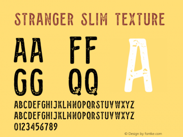 Stranger Slim Texture Version 1.002;Fontself Maker 3.2.2图片样张