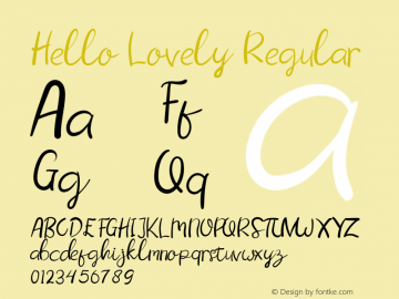 Hello Lovely Version 1.004;Fontself Maker 3.5.1 Font Sample