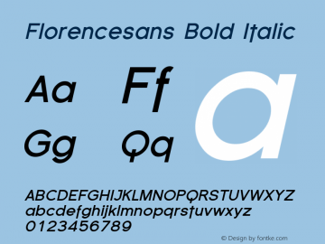 Florencesans Bold Italic 1.0 Font Sample