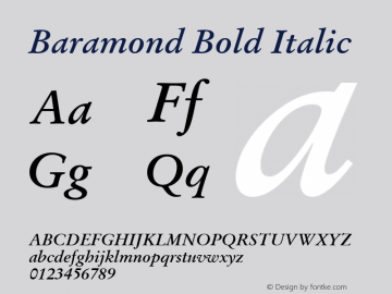 Baramond Bold Italic v1.0图片样张