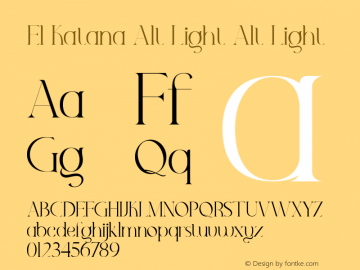 El Katana Alt Light Version 1.000 Font Sample