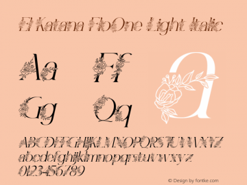 El Katana FloOne Light Italic Version 1.000图片样张