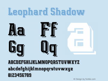 LeophardShadow-Regular Version 1.000 Font Sample