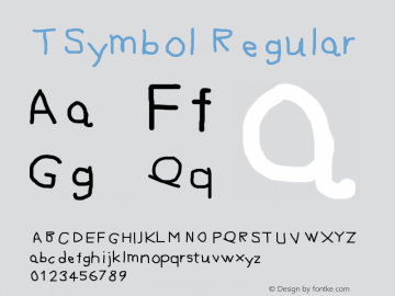 TSymbol Version 1.00 May 9, 2018, initial release Font Sample