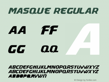 Masque Regular 1.0 Font Sample