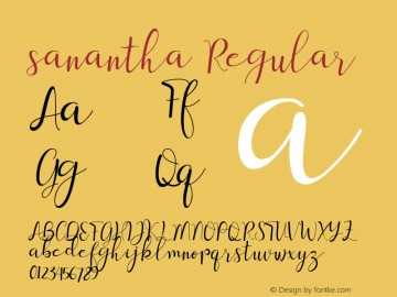 sanantha Version 1.00;June 27, 2020;FontCreator 11.5.0.2430 64-bit Font Sample