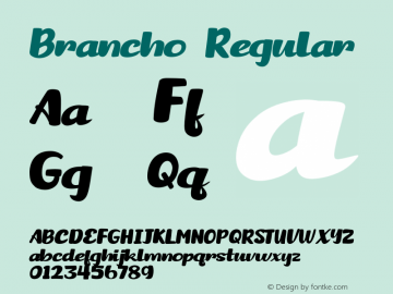 Brancho Version 1.00;February 26, 2020;FontCreator 11.5.0.2427 32-bit Font Sample