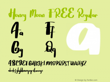 Honey Moon FREE Version 1.000 Font Sample