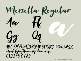 Mersella Version 1.00;July 3, 2020;FontCreator 12.0.0.2525 64-bit图片样张