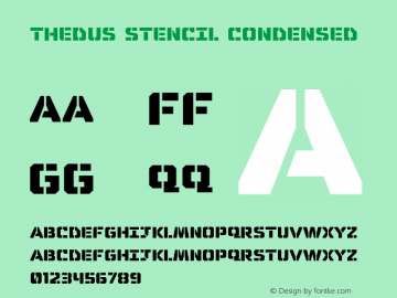 Thedus Stencil Condensed Version 1.000;hotconv 1.0.109;makeotfexe 2.5.65596图片样张