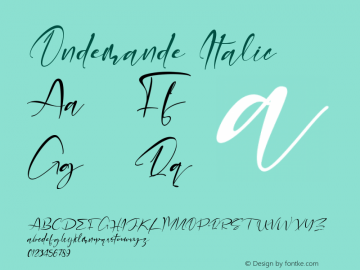 Ondemande Italic Version 1.00;August 25, 2020;FontCreator 12.0.0.2567 64-bit图片样张