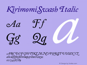 KirimomiSwash Italic Version 001.000 Font Sample