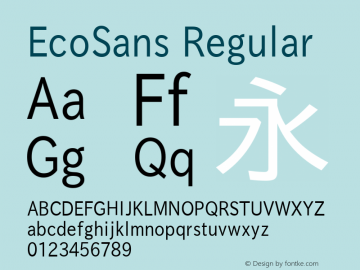 EcoSans Version 001.01.01 Font Sample