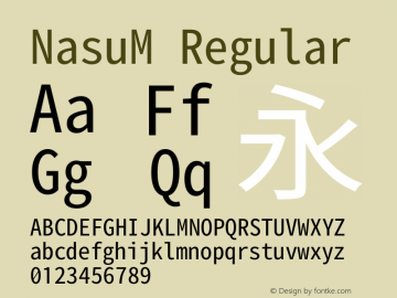NasuM Regular  Font Sample