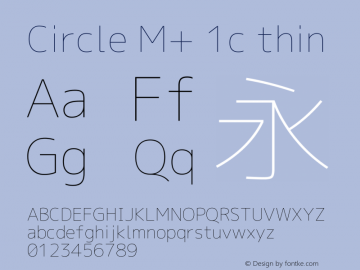 Circle M+ 1c thin  Font Sample