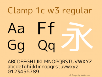 Clamp 1c w3 Version 1.063a Font Sample