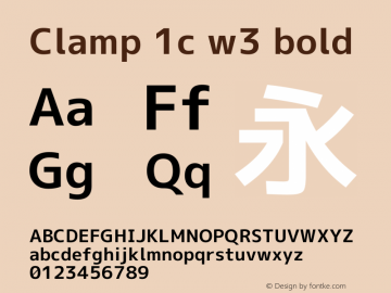 Clamp 1c w3 Bold Version 1.063a Font Sample