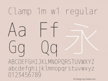 Clamp 1m w1 Version 1.063a Font Sample