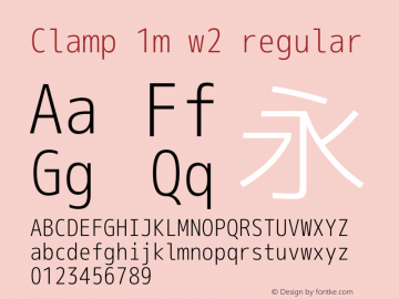 Clamp 1m w2 Version 1.063a Font Sample