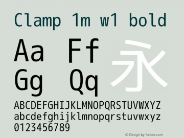 Clamp 1m w1 Bold Version 1.063a Font Sample