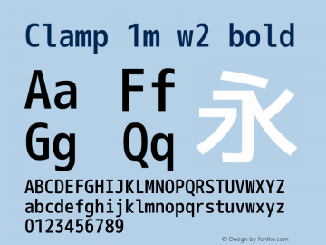 Clamp 1m w2 Bold Version 1.063a Font Sample