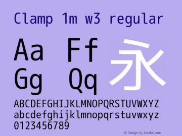 Clamp 1m w3 Version 1.063a Font Sample