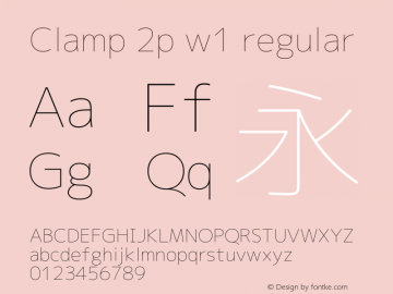 Clamp 2p w1 Version 1.063a Font Sample