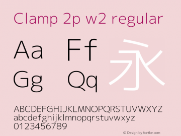 Clamp 2p w2 Version 1.063a Font Sample
