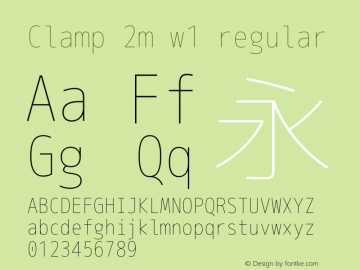 Clamp 2m w1 Version 1.063a Font Sample