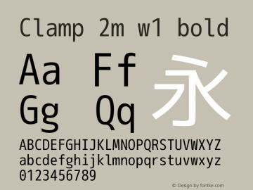 Clamp 2m w1 Bold Version 1.063a Font Sample