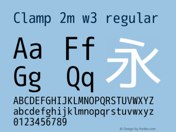 Clamp 2m w3 Version 1.063a Font Sample