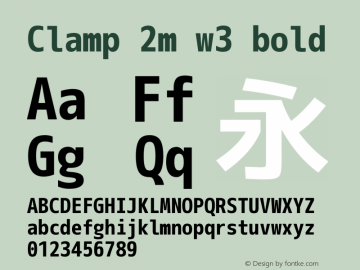 Clamp 2m w3 Bold Version 1.063a Font Sample
