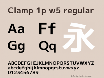 Clamp 1p w5 Version 1.063a Font Sample