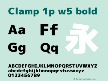 Clamp 1p w5 Bold Version 1.063a Font Sample