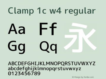Clamp 1c w4 Version 1.063a Font Sample