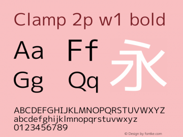 Clamp 2p w1 Bold Version 1.063a Font Sample