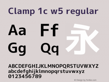 Clamp 1c w5 Version 1.063a Font Sample