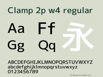 Clamp 2p w4 Version 1.063a Font Sample