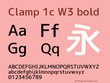 Clamp 1c W3 Bold Version 1.063a Font Sample