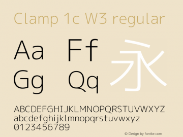 Clamp 1c W3 Version 1.063a Font Sample