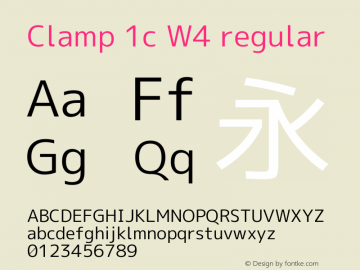 Clamp 1c W4 Version 1.063a Font Sample