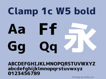 Clamp 1c W5 Bold Version 1.063a Font Sample