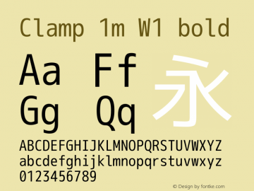 Clamp 1m W1 Bold Version 1.063a Font Sample