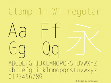 Clamp 1m W1 Version 1.063a Font Sample